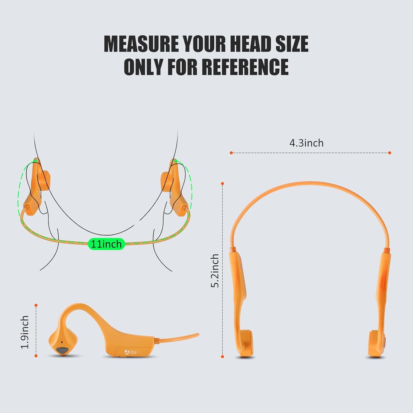 Bone Conduction Headphones Bluetooth - Wireless Open-Ear Headset with Microphones Lightweight Sweat Resistant Waterproof Running Earphones, Long Battery Life