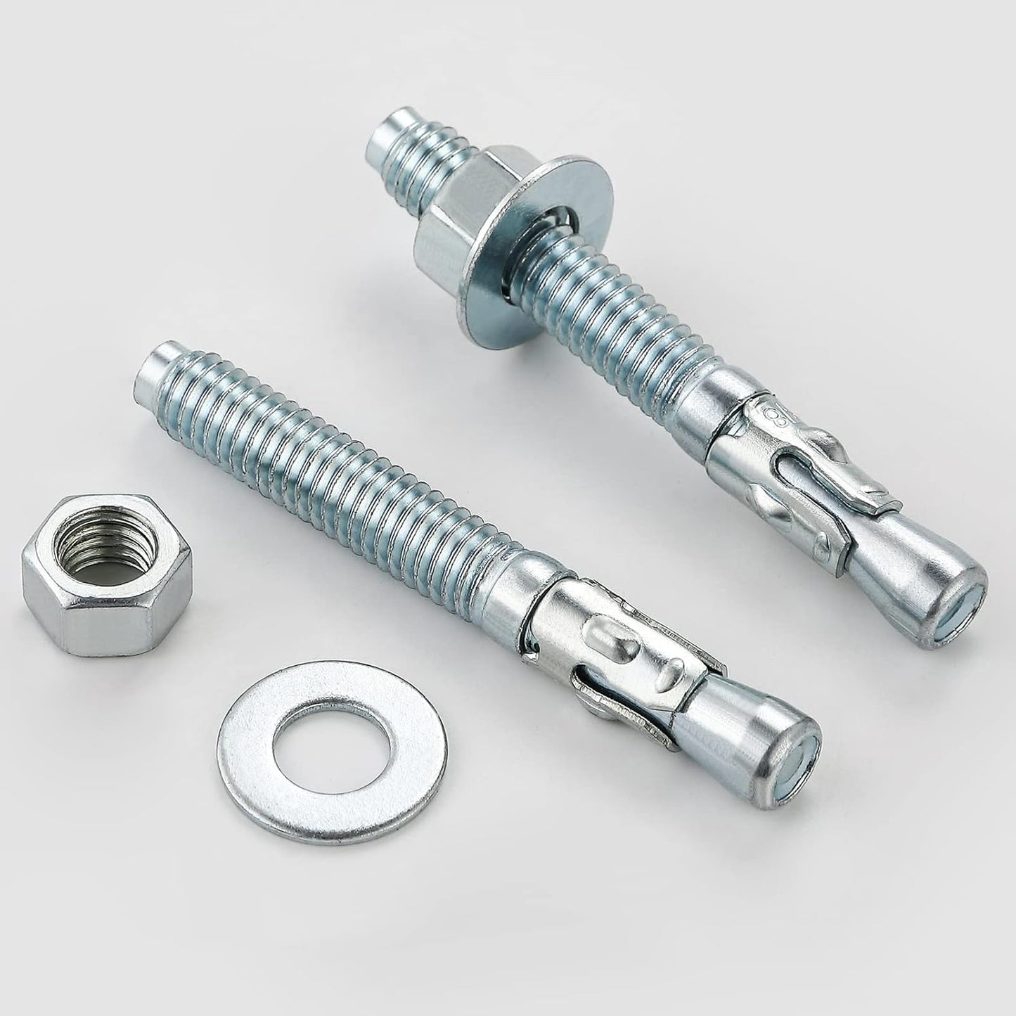 3/8x4" 10Pcs Inch Standard Fasteners for Heavy-Duty Zinc Wedge Anchors for Cement and Concrete