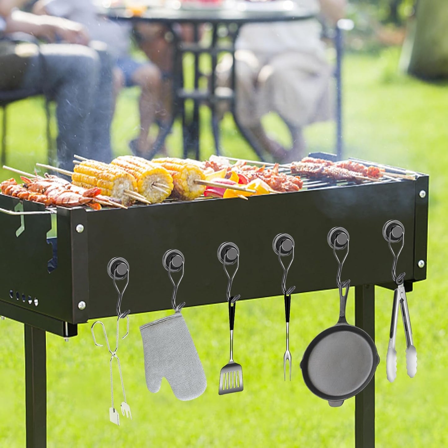 DIYMAG Swivel Swing Magnetic Hooks,Black Strong Heavy Duty Neodymium Magnet Hooks - Great for Your Refrigerator and Other Magnetic Surfaces