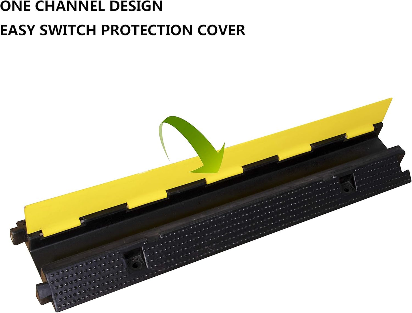 4 Pack Rubber Cable Ramp Hose Cable Protector Ramp 1 Channel 22000Lbs Load Capacity Traffic Speed Bump Wires Power Lines Extension Cord Cover for Indoor Outdoor