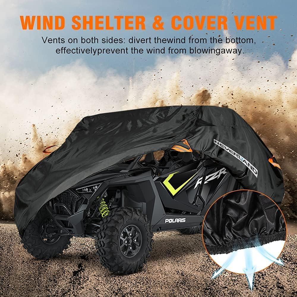 NEVERLAND UTV Cover 4-6 Passenger - All-Weather Protection Side by Side Cover, Compatible with Polaris RZR General Honda Suzuki Yamaha SxS Arctic Cat John Deere Kymco Bobcat Argo Can Am Maverick X3