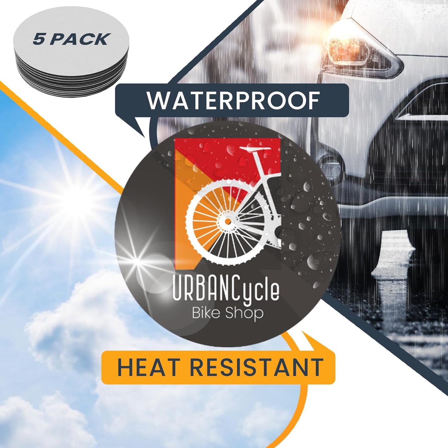 Magnet Me Up Customizable 30 Mil Round Magnet- 5β, 5 PK Weatherproof Car Magnet for Businesses, Sports Teams, Fundraisers & Personal Expression- Custom Text & Logo- Strong Magnetic Vinyl for Vehicles