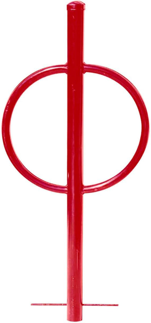 Sandbaggy Post and Ring Rack - In Ground - Commercial Outdoor Bike Parking & Storage Racks (Red, 10)