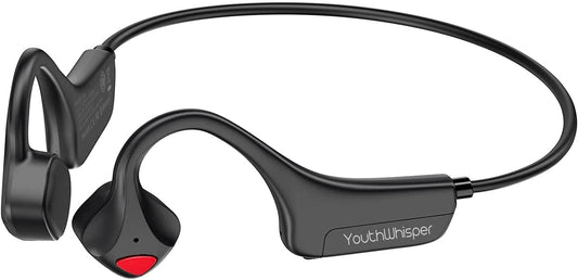 Bone Conduction Headphones - Bluetooth Running Earphones Open Ear Wireless Headset with Mic, Sweat Resistant Conducting Headphone for Workout Hiking Fitness Walking (Black)