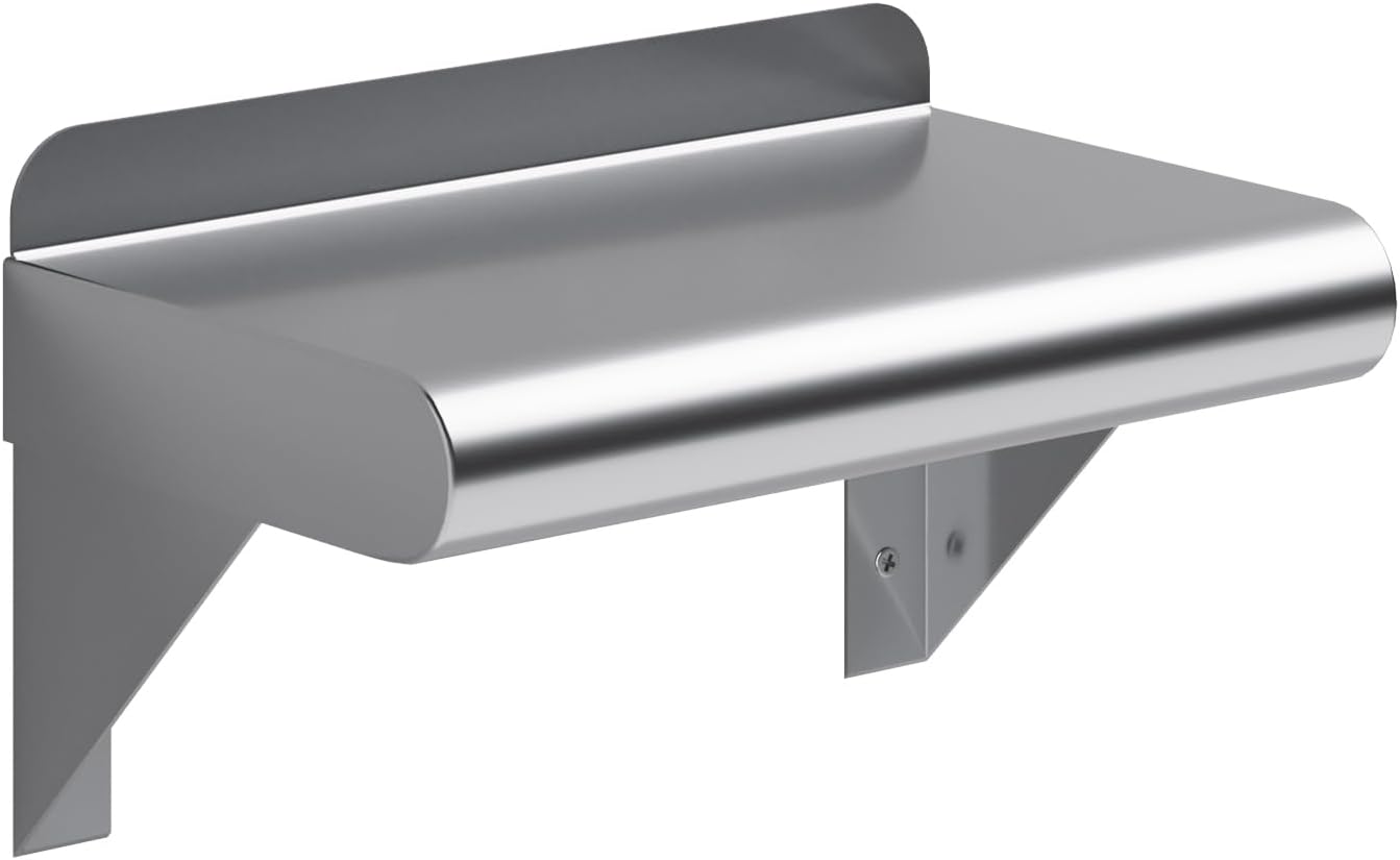AmGood 6 in. x 10 in. Stainless Steel Wall Mount Shelf. Commercial/Home. Kitchen, Restaurant, Garage, Laundry, Utility Room. NSF