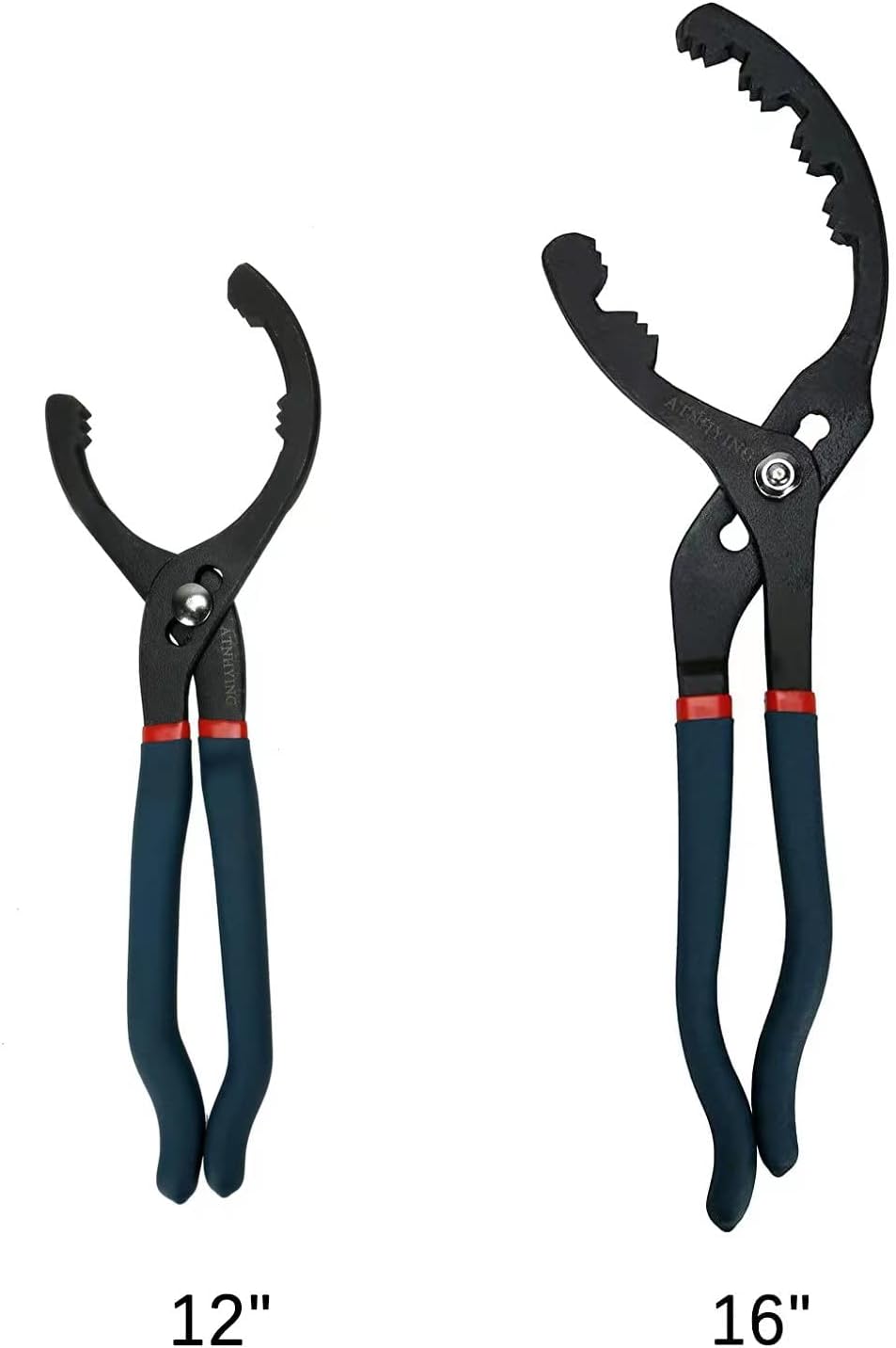 Oil Filter Wrench Set, 12" & 16" 2pcs Adjustable Pliers, Removal Tool, Universal, No Slipping