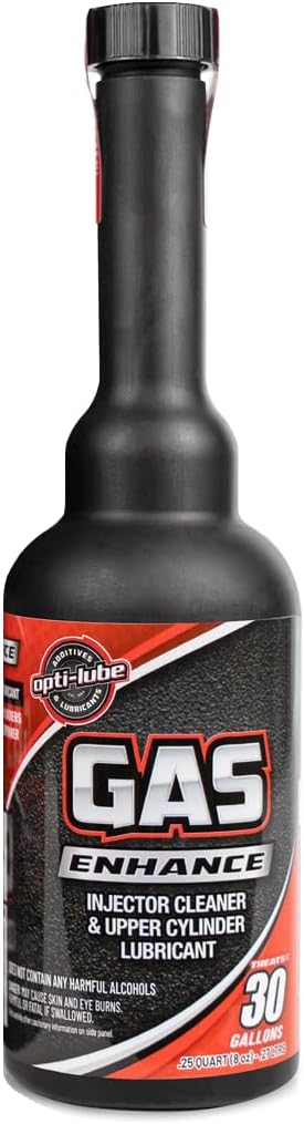 Opti-Lube Gas Enhance Fuel ADDITIVE: 8OZ Long Neck Bottles (24 Pack)