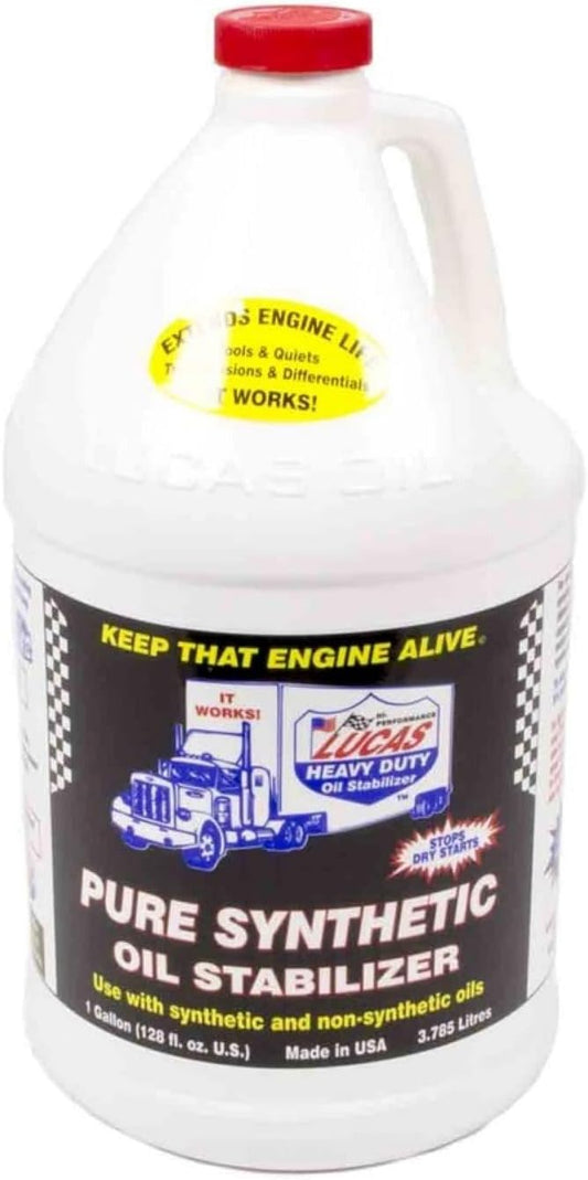 Lucas Oil Motor Additive, Pure Synthetic Oil Stabilizer, Synthetic, 1 gal Jug, Each