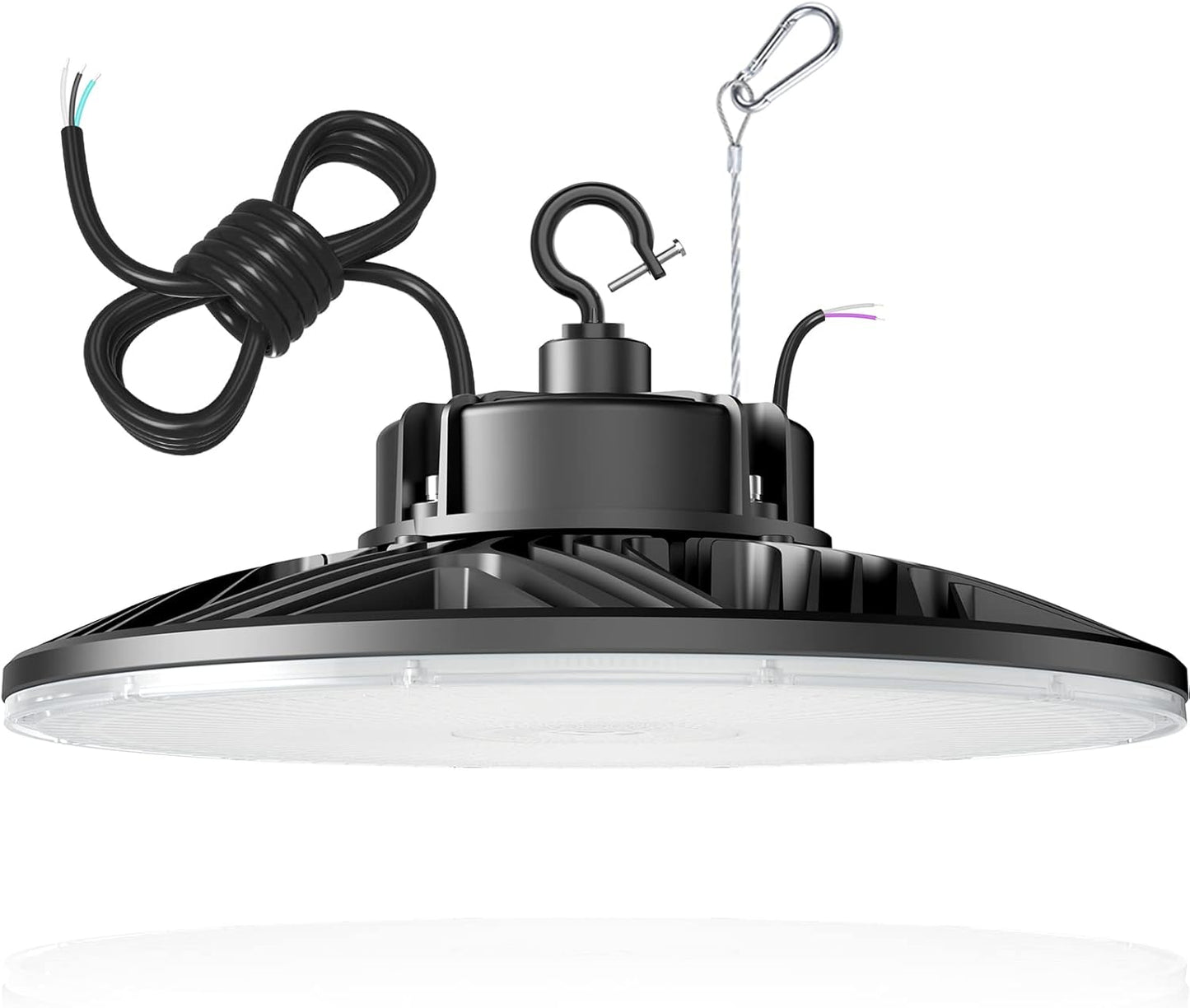 300W UFO-LED-High-Bay-Light, UL & DLC Listed 5000K Daylight 43500LM, 0-10V Dimmable LED High Bay Lights AC100-277V, IP65 Waterproof Commercial Bay Lighting Fixture for Warehouse Workshop