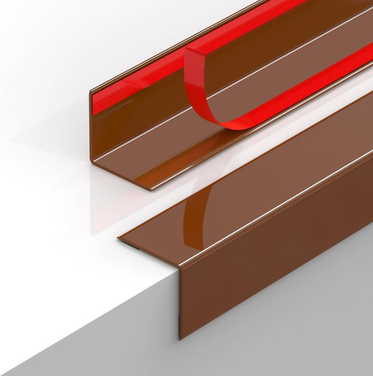 2PCS Wall Corner Protectors Guards - Self Adhesive Corner Protector & Corner Guards for Walls Edge Protection, Easy to Apply - No Tools Needed(Brown, 39.37"x1.18")