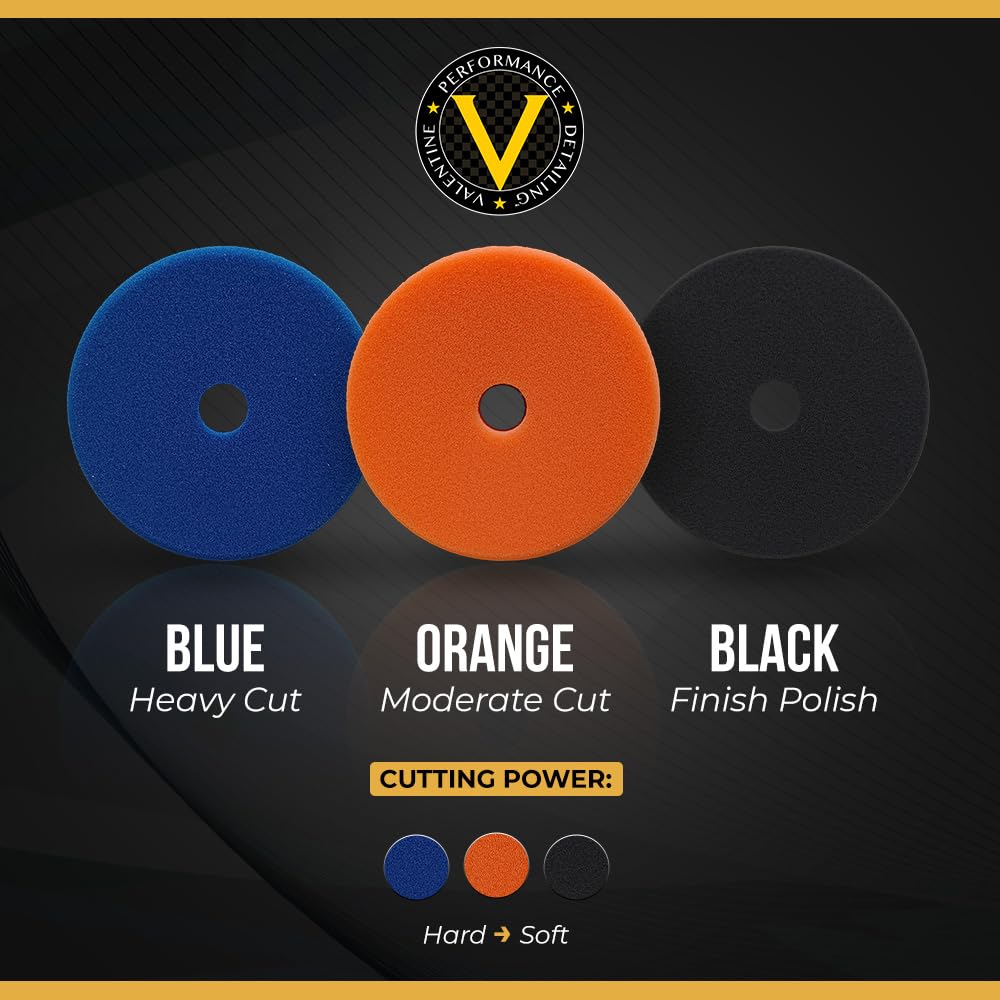 VPD SDO Blue Foam Polishing Pad - Premium Compounding & Polishing Pad for Heavy Defect Removal, Hard Paint & Deep Etching, Medium/Heavy Cutting Compounds, Tapered Edge, Made in USA, 3.5"