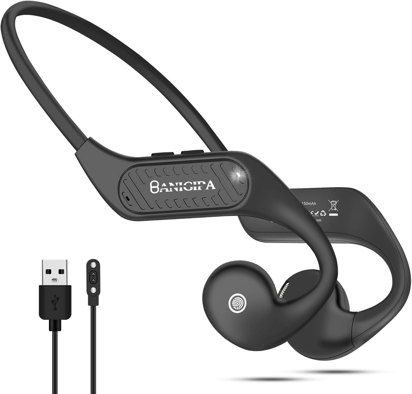 BANIGIPA Open Ear Headphones Wireless Bluetooth, Upgraded 5.3 Bluetooth Headphones with Microphone for Cell Phones, Waterproof Wireless Headset for Running, Cycling, Hiking, Driving,10 Hrs Playtime