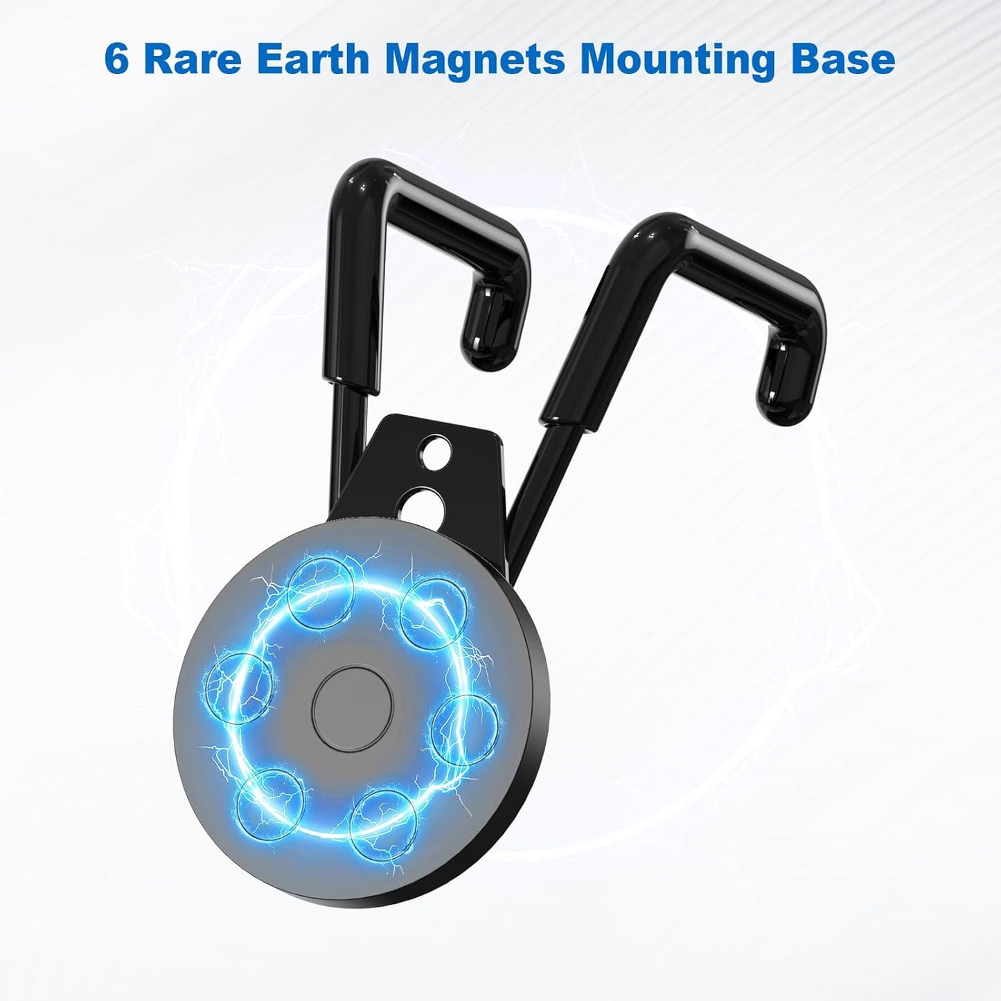 2-Pack Large Heavy-Duty Magnetic Garage Hooks - Strong Magnetic Tool and Utility Hooks with Anti-Scratch Rubber Coating - Ideal for Garage, Workshop, Tool Cart, and Outdoor Storage