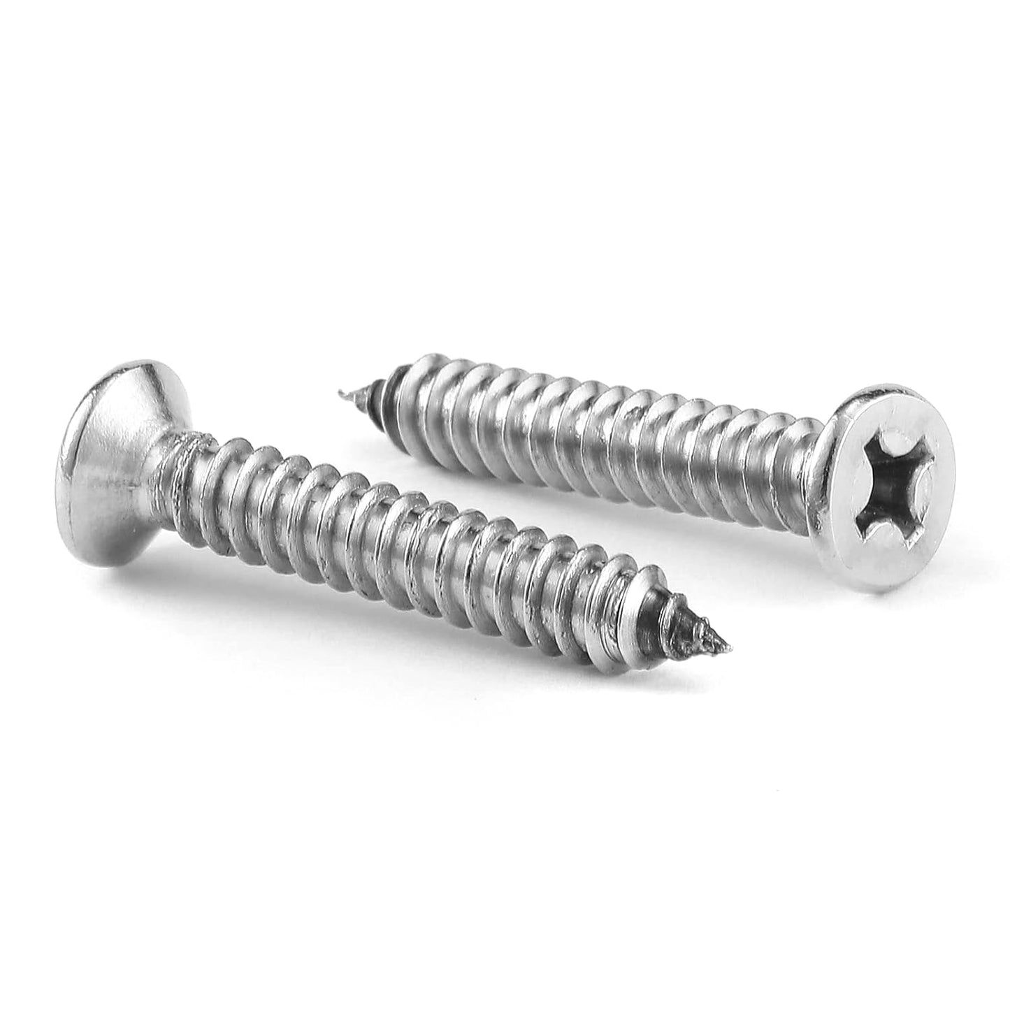 #12 x 1" Wood Screw 100Pcs 18-8 (304) Stainless Steel Screws Flat Head Phillips Fast Self Tapping Drywall Screws by SG TZH