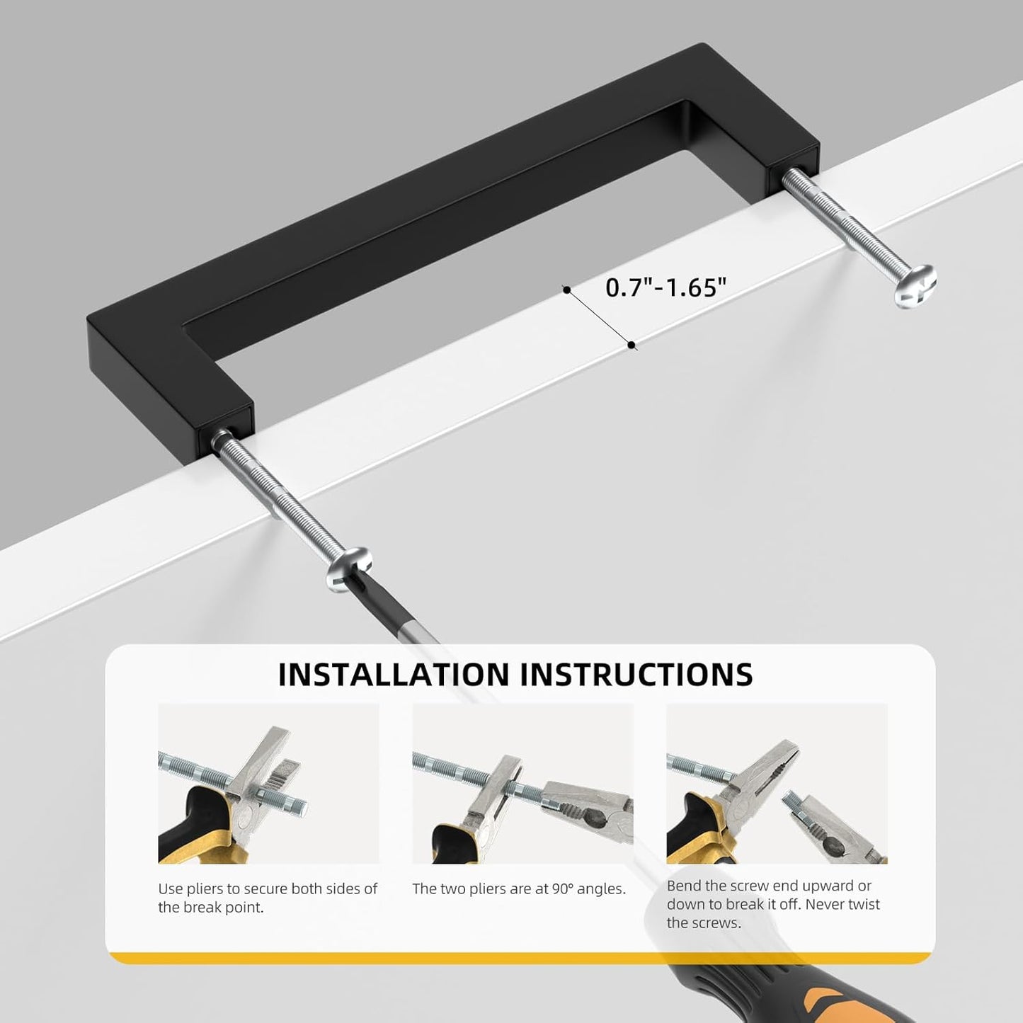 goldenwarm 15 Pack Black Drawer Pulls 3 3/4 Inch Black Kitchen Cabinet Handles Stainless Steel Modern Cabinet Hardware for Cupboard Kitchen