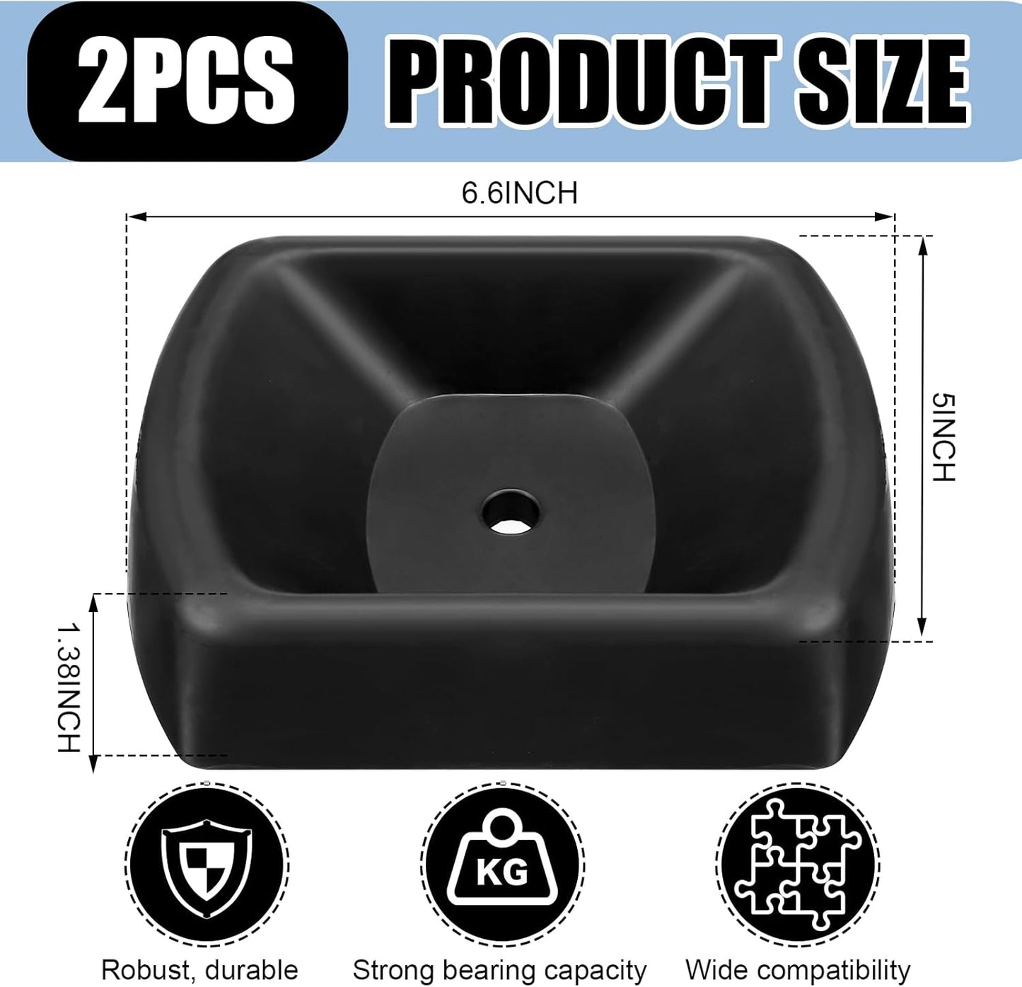 2 Pcs Jack Wheel Chock Rubber Caster Trailer Dock Heavy Duty 6 Inch Stabilizer Single Wheel Stopper Transport for Travel Trailer Cargo Camper Boat Roller Stopper