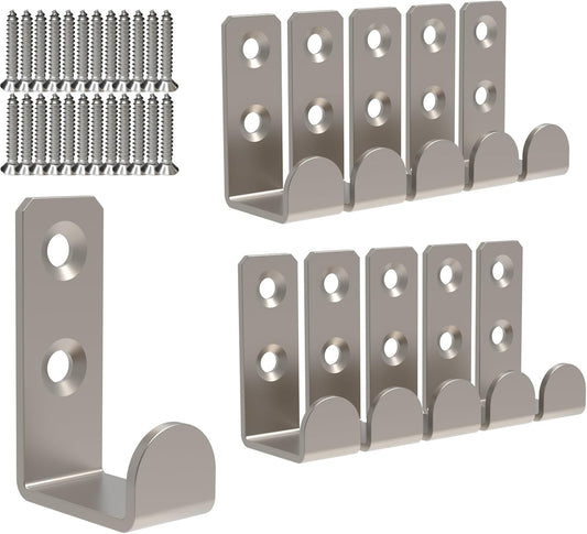 Wall Hooks Coat Hook Robe Hanging Robe & Towel Hooks, Utility Hooks Indoor Outdoor (Silver-Square, 1.8x1)