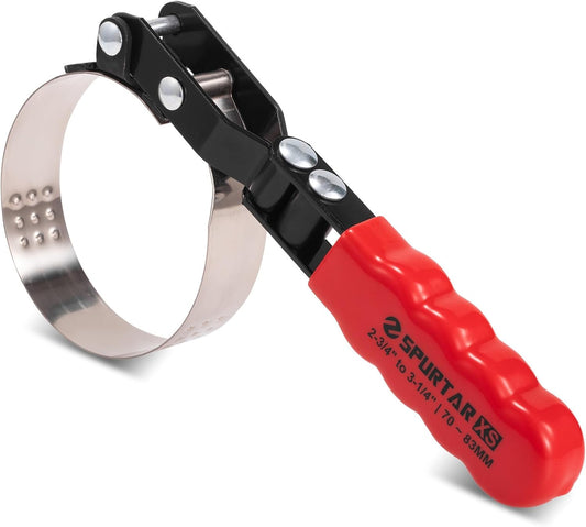 Spurtar Extra Small Oil Filter Wrench, Swivel Oil Filter Removal Tool, Fits Filters 2-3/4" to 3-1/4" (70-83mm) for 4S Shop Auto Repair Mechanic DIY Generator Small Engine