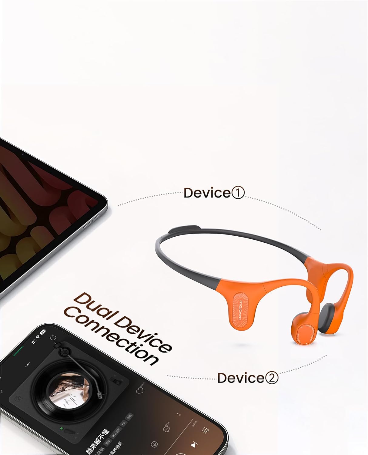 Aerra Bone Conduction Sport Headphones, IP67 Waterproof Workout Earphones, Open-Ear, Wireless Bluetooth with Mic, Secure and Comfortable for Running and Cycling, Green and Purple