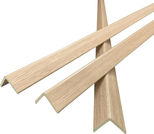 Wall Corner Protector 6PCS 45" Corner Molding Trim Oak Wood Grain Corner Trim Decorative Strips for Door and Window Frames Mirror Edges Ceramic Tiles, and Wooden Wall Edges.