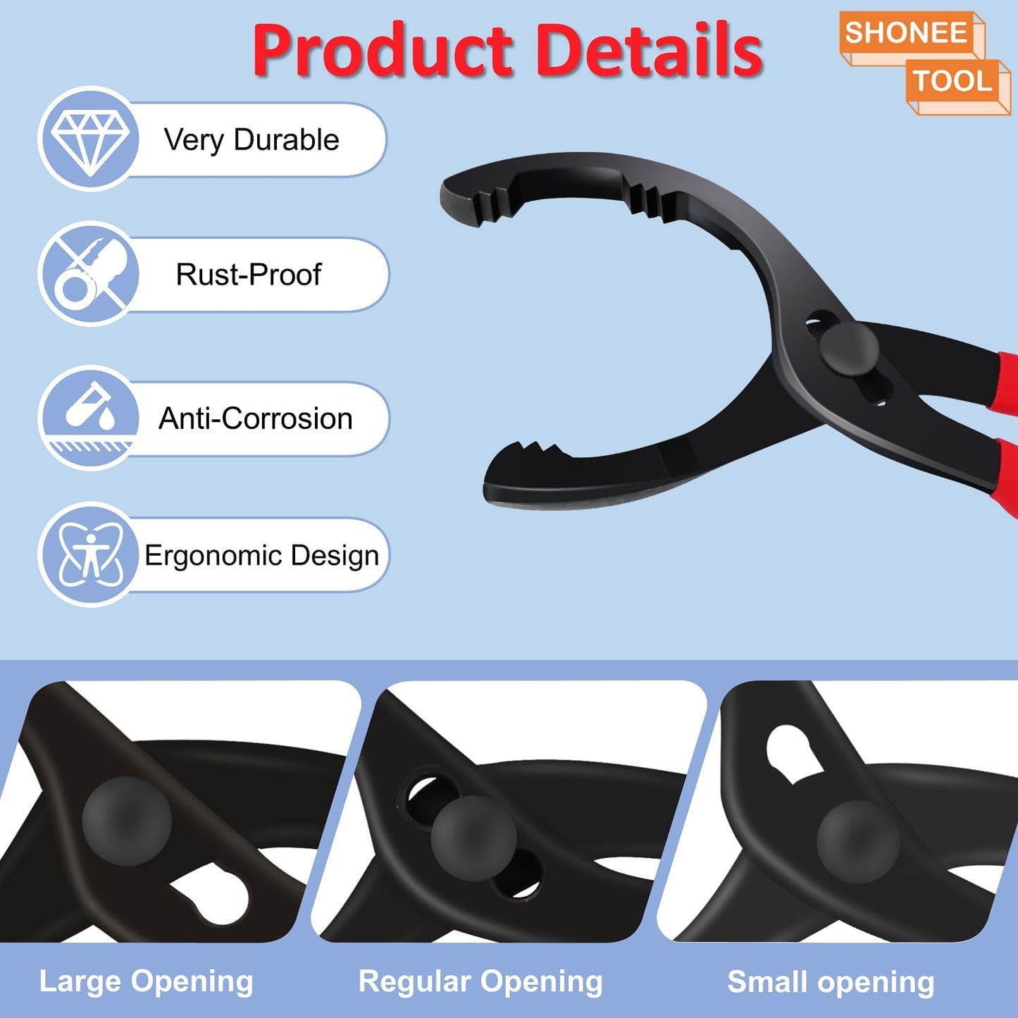 Oil Filter Wrench (L:12", Jaw Capacity: 60mm to 102mm), Automotive Oil Filter Removal Tool for Oil Change, Adjustable Fuel Filter Wrench Plier (1 Set)