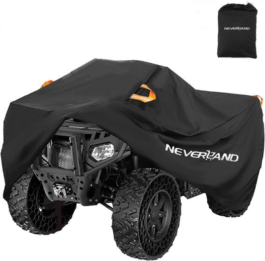 NEVERLAND ATV Cover Waterproof Heavy Duty 4 Wheeler Cover Quad Cover All Season Weather Proof Outdoor UV Protection for Polaris Yamaha Suzuki Honda (Black XLarge)