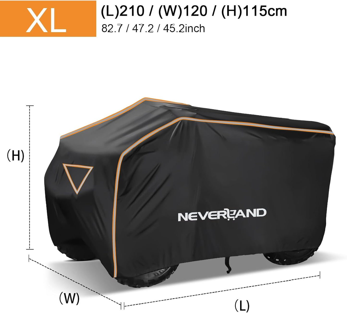 Neverland ATV Cover Waterproof Outdoor Heavy Duty ATV Covers Dustproof Anti-UV 4 Wheeler Cover All Weather Protection Four Wheeler Cover for Polaris Yamaha Suzuki Honda (Black XLarge)