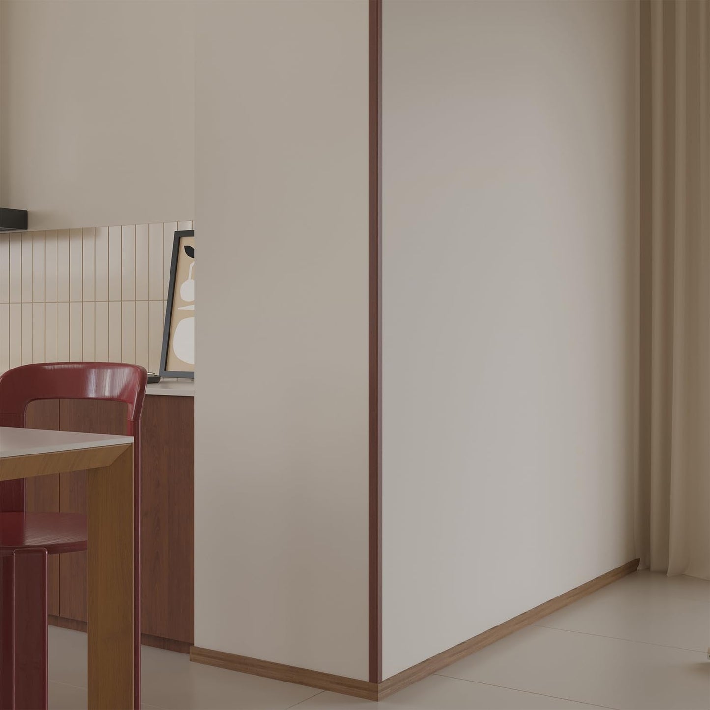 Wall Corner Protector 6PCS 45" Corner Molding Trim Walnut Wood Grain Corner Trim Decorative Strips for Door and Window Frames Mirror Edges Ceramic Tiles, and Wooden Wall Edges.