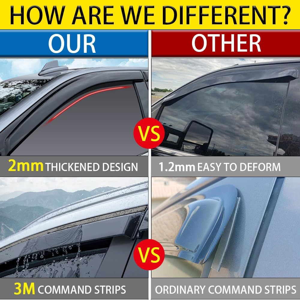 Rain Guards for Mazda CX-5 2013-2016, Tape-on Side Window Deflectors for Mazda CX-5, Window Visors for Mazda Cars, for Mazda Car Accessories 4 Rain Guards ＆ 2 Car Coasters