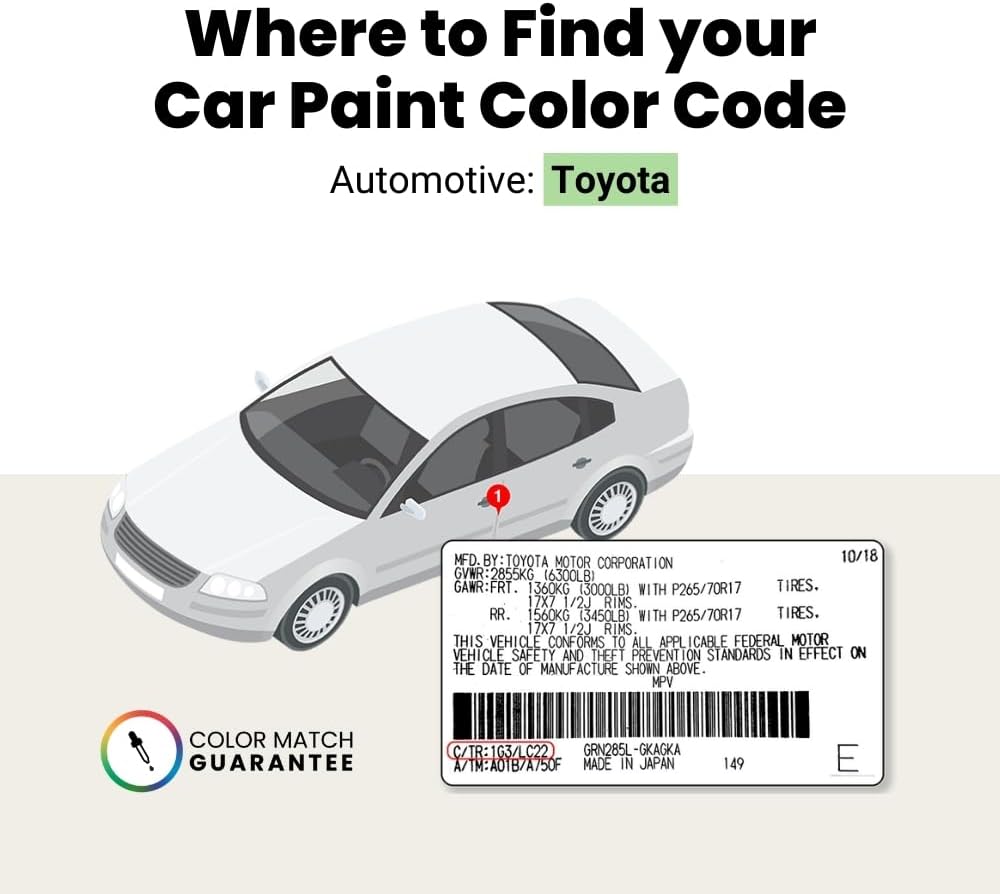 TouchUpDirect 1F7 Classic Silver Metallic Compatible with Toyota Exact Match Touch Up Paint Brush - Preferred Kit