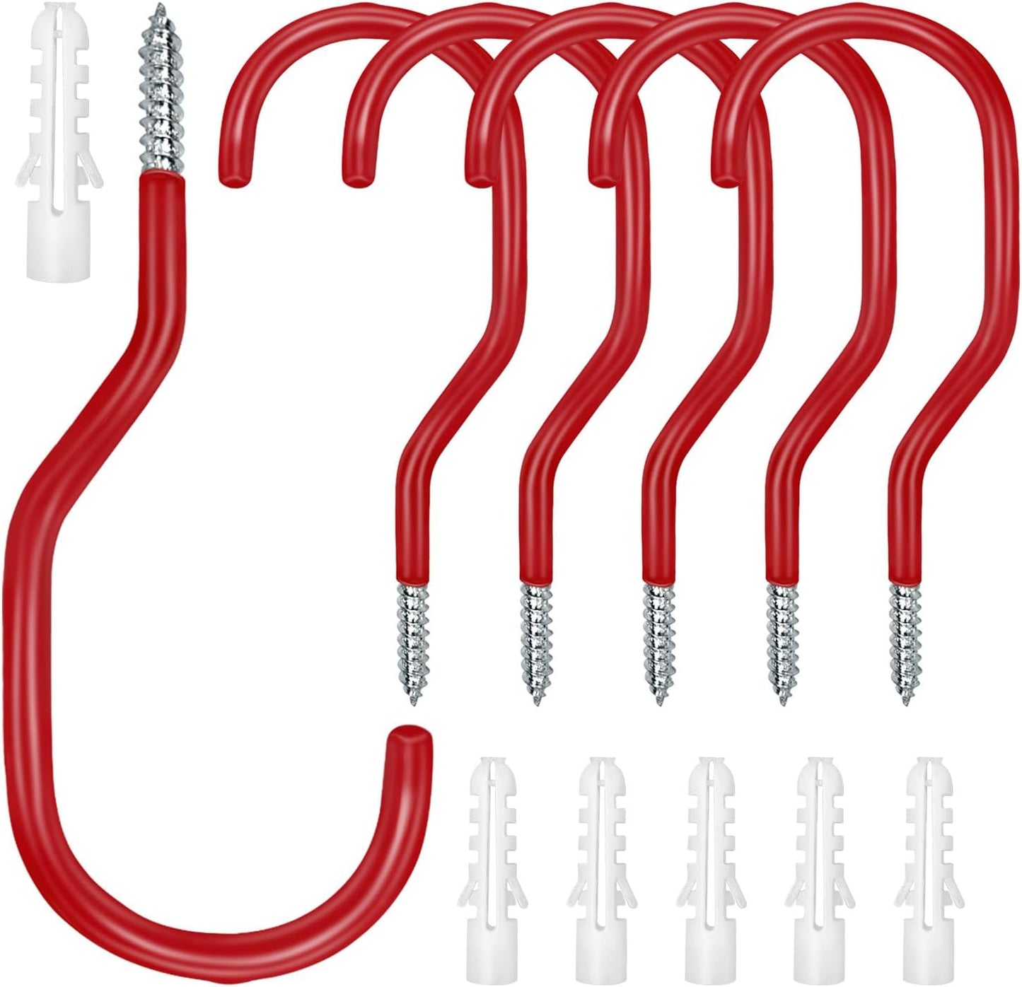 Bike Hooks Heavry Duty 6-Pack,Bicycle Storage Hanger Screw in Ceiling Hooks,Utility Hooks for Wall,Garage,Garden Organization and Storage,Fits Hanging All Bike Types,Bicycle Storage Hooks