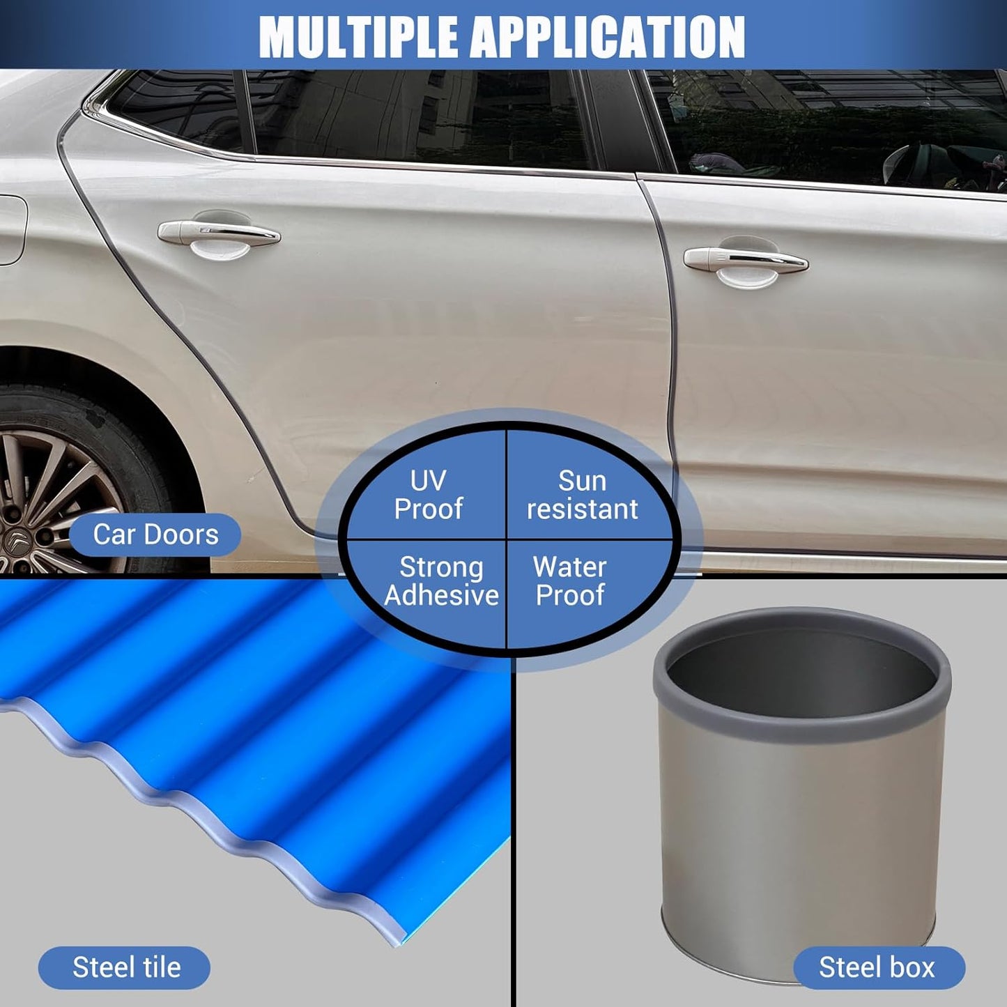 Rubber Edge Trim, Flexible Edge Trim for Sharp Edge, 1/16&quot; U Channel Edge Protector, Self Adhesive Edge Guards for Car Doors and Sheet Metal Parts, 20Ft, Grey Color