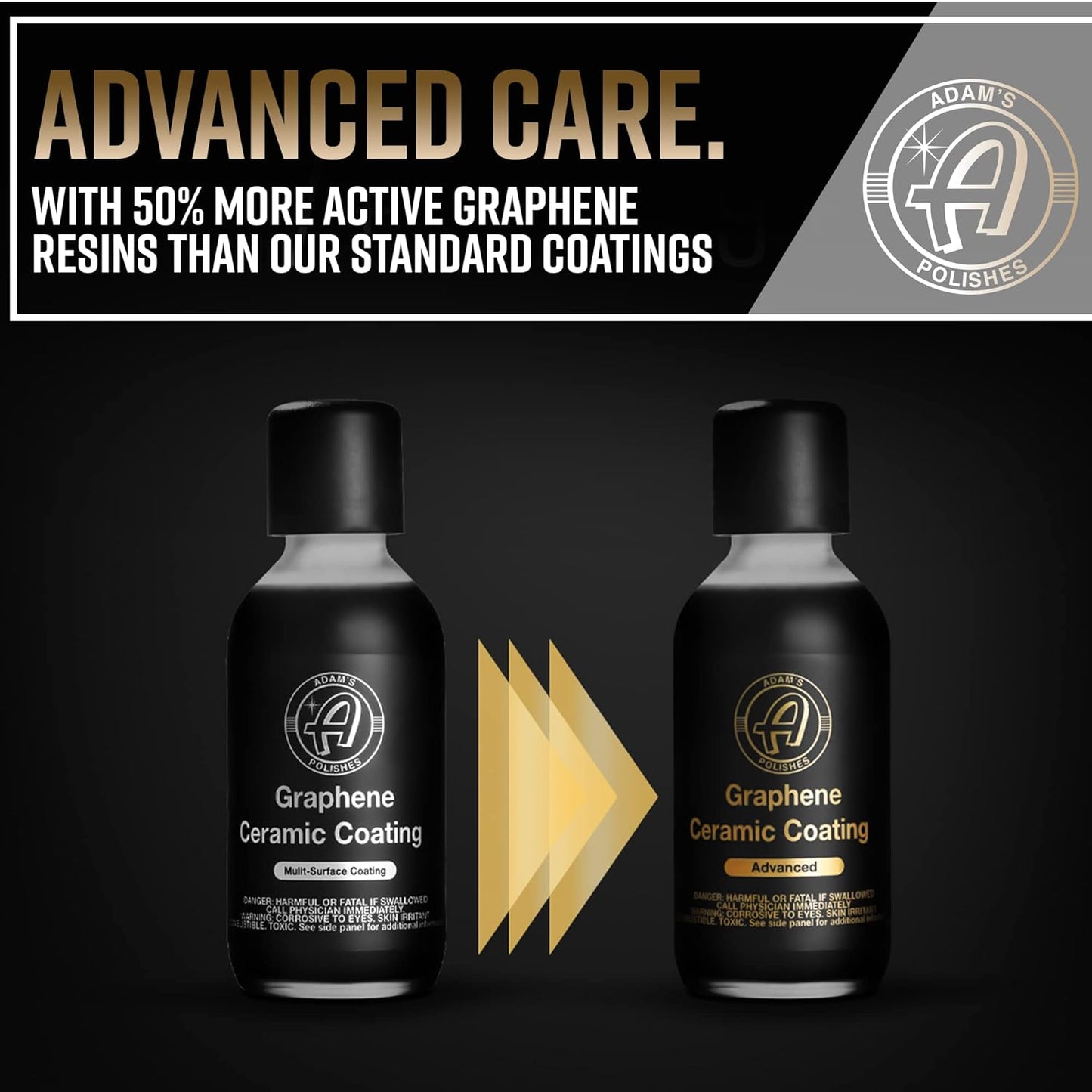 Adam's Advanced Graphene Ceramic Coating (Standard Kit) - 10H Graphene Coating for Auto Detailing, 9+ Years of Car Protection & Patented UV Technology