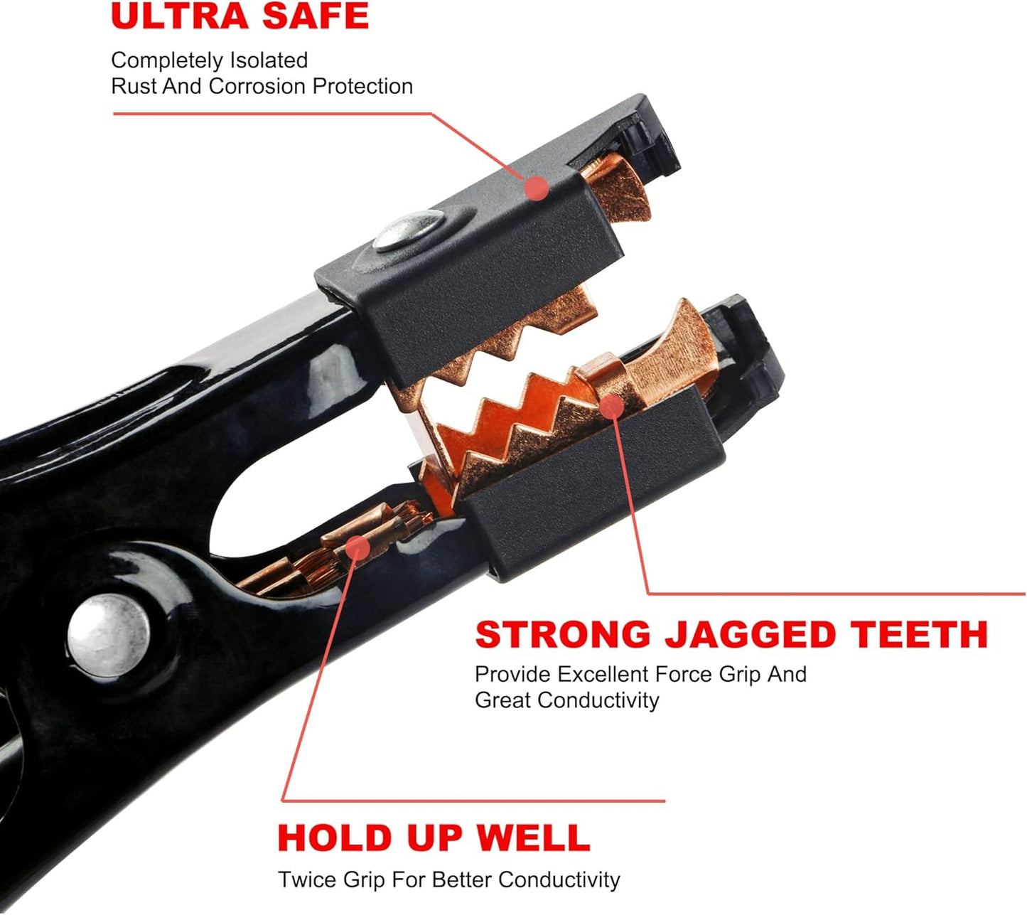 Jumper Cables 6 Gauge 20 Feet Battery Jumper Cables for Car -40℉ to 140℉ - Heavy Duty Booster Cables with Carry Bag, Safety Gloves and Iron Brush (6AWG x 20FT)