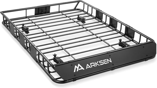 ARKSEN 54 x 39 x 5 Inch Upgrade Universal Roof Rack - 150Lbs Capacity Heavy Duty Rooftop Cargo Carrier with Extension for Car, SUV & Pickup, Durable Steel, Easy Install, Spacious Storage