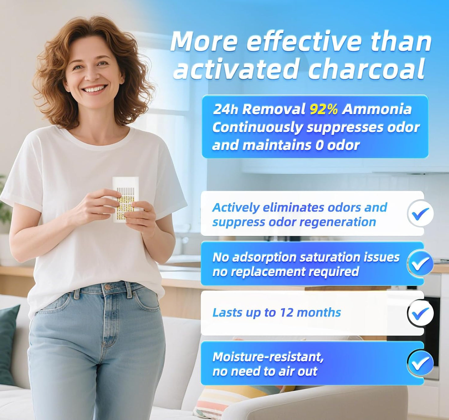 Unscented Household Odor Eliminator for Strong Odor, Deodorizer for Small Spaces Such as Cars, Shoe Cabinets, Closets, Fridge - Deodorizer More Effective than Activated Charcoals Air Purifying Bag