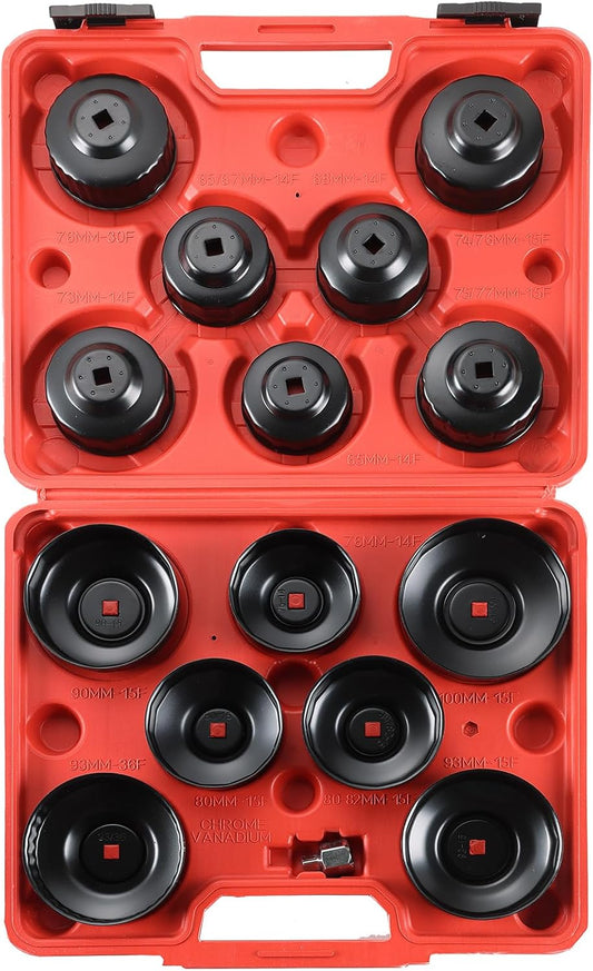 15PCS Oil Filter Cap Wrench Tool | Universal Oil Filter Socket Wrench Set 3/8 inch Drive