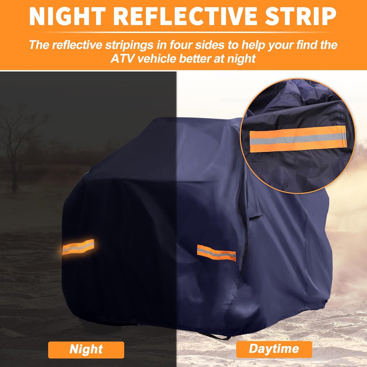 X AUTOHAUX ATV Cover for Can-am Outlander MAX XT DPS/XT-P 4 Wheelers Quad Cover for Can-am Outlander MAX Limited Sun Rain Storage Protection 210D-PU Navy Blue 245x122x135cm