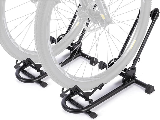 Indoor Bike Floor Stand - Bike Stand Rack for Garage/Home - Bike Storage Bicycle Parking Rack Fit 26”-29” Mountain Road Bikes (2 Bike Rack)