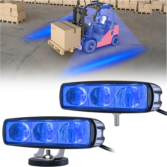 2Pcs Forklift Safety Light Blue, 30W Straight Line Forklift and AGV Safety Indicator Warehouse Hazardous Area Warning Light for Warehouse and Industrial Use (DC 10-100V)