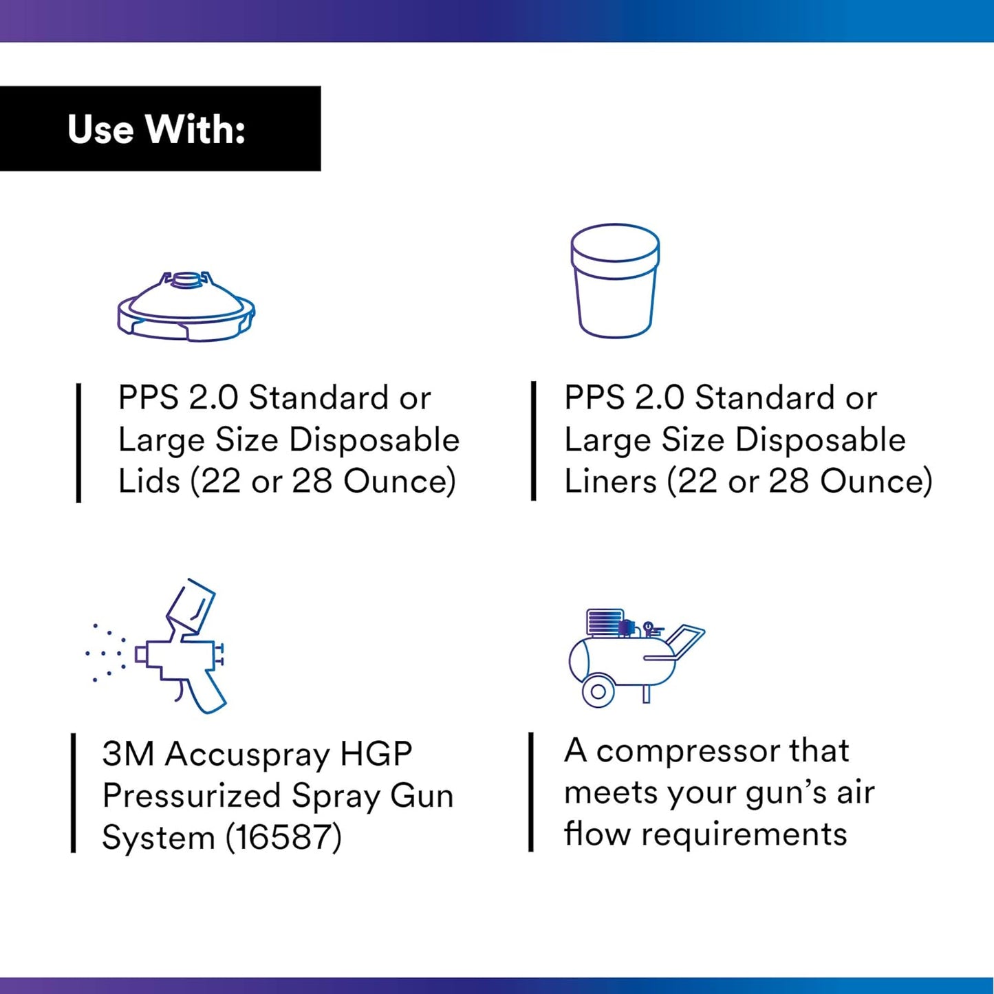 3M PPS 2.0 H/O Pressure Cup with Air Hose, 26124, Large, 28 Ounces, Use with 3M Accuspray HGP Spray Gun for Thick High-Viscosity Latex Paints, Varnishes, Coatings and Primers, 1 Pack