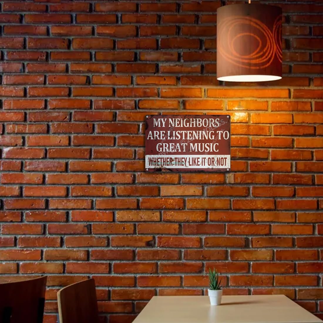 'My Neighbors Are Listening to Great Music' Funny Man Cave Decor for Men | 12x8″ Durable Vintage Metal Man Cave Signs Wall Decorations for Basement/Garage/Mancave/Music Room, 2359