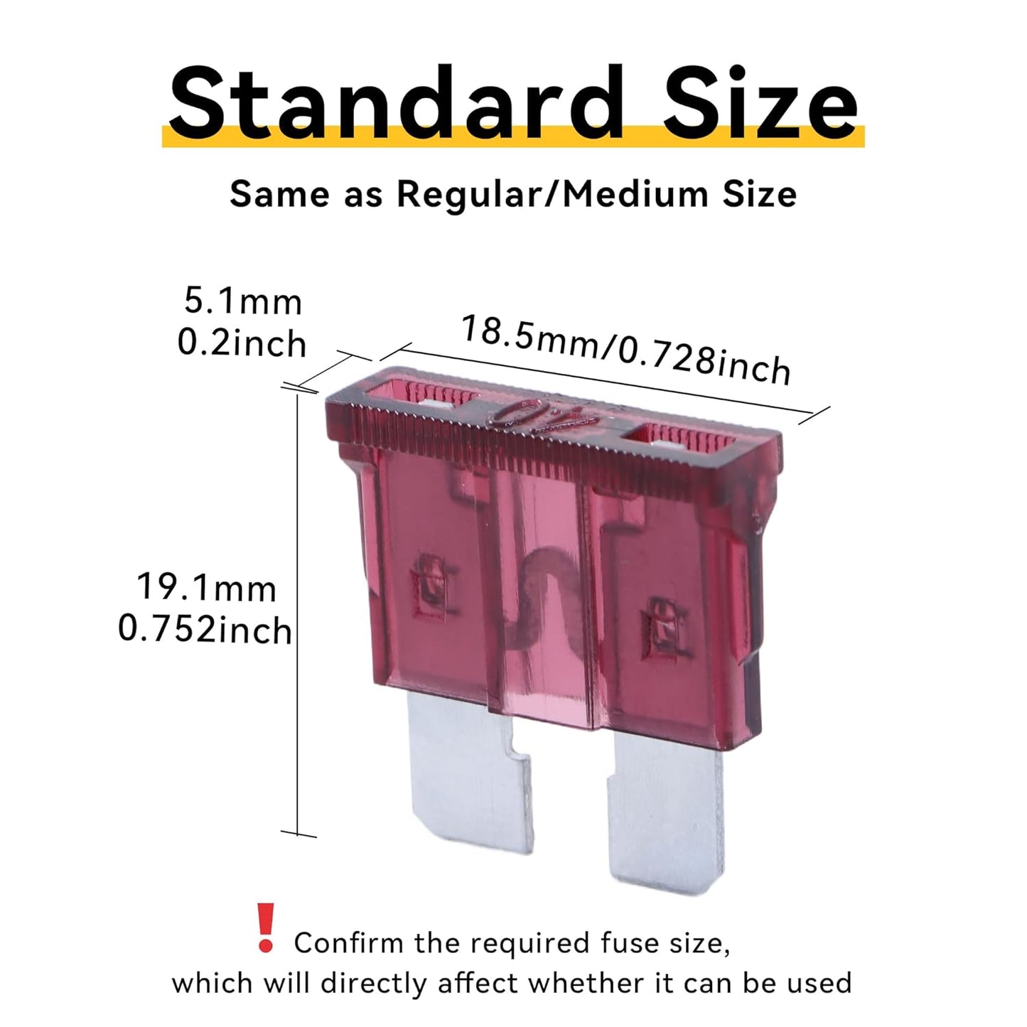 100 Pack Auto Fuses 40 AMP ATC/ATO Standard Regular Fuse Blade 40A Car Truck Boat Marine RV
