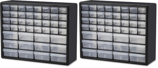 Akro-Mils 44-Drawer Plastic Drawer Storage Cabinet for Garage Organization, Bead Organizer, Building Bricks Storage, Teacher Toolbox, Makeup Organizer, 20-Inch W x 6-Inch D x 16-Inch H, 10144 Black