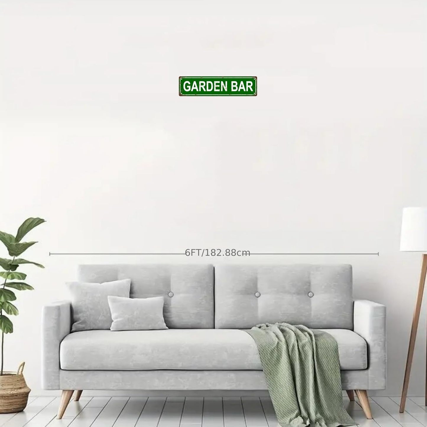 GARDEN BAR Space Vintage Metal Tin Sign, Street Sign, Home Decor, Room Decor, Wall Decor, Bathroom Decor, Bar Decor, Cafe Decor, Garage Decor, 16 x 4 Inch