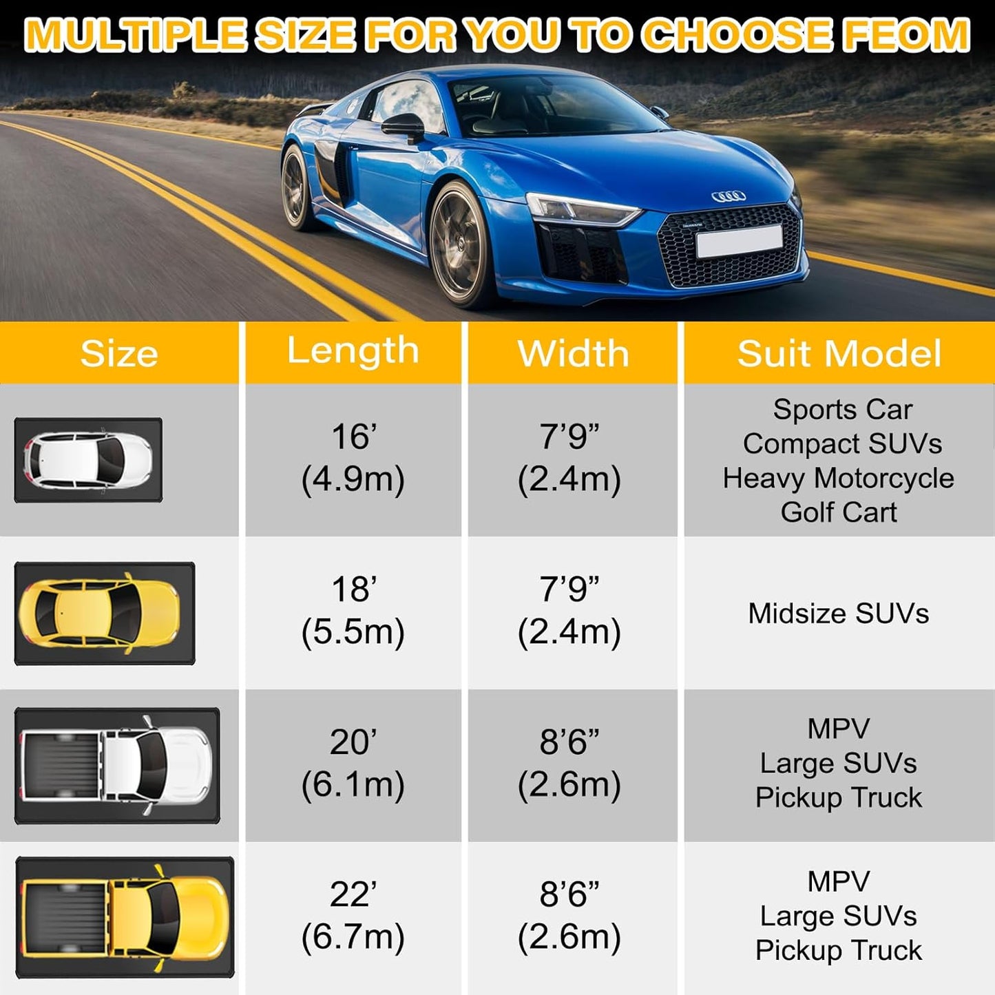 Garage Floor Mat 8'6" x 20' Upgraded Satin Finish Texture Non-Slip Containment Mat Waterproof Garage Floor Mat for Under Car Heavy Duty Protection Mat with Floor Squeegee for All Seasons