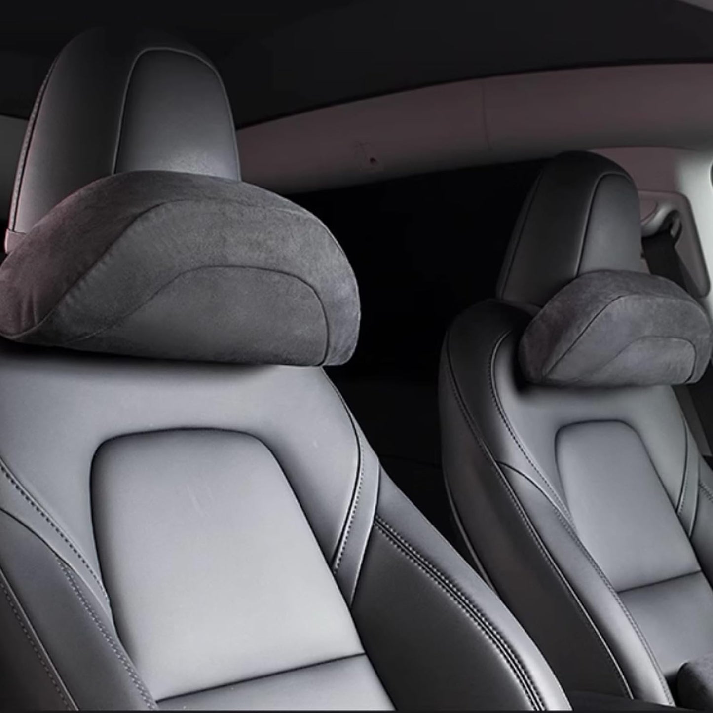 Car Headrest Pillow for Driving, Softness Ergonomic Design Universal Travel Neck Pillow for Most Cars, Office Chairs, Gaming Chairs with Extra Filler Cotton Bag (Black, 2PC)