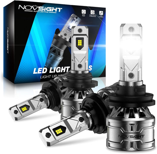 NOVSIGHT 9005 H11 Fog Bulbs - 50000LM Super Bright HB3 H9/H8 Fog Bulbs Combo with Cooling Fan, 3-Min Quick Installation, 6500K, Pack of 4