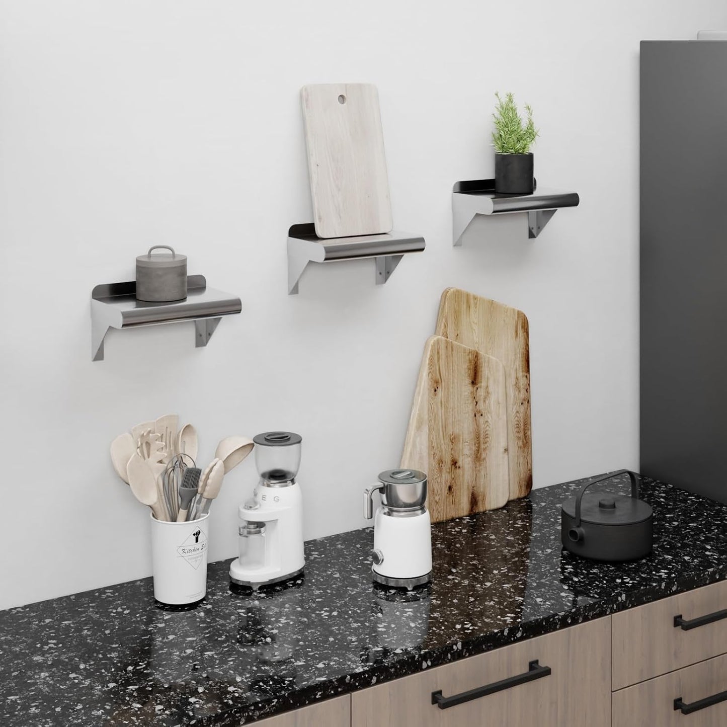 AmGood 6 in. x 10 in. Stainless Steel Wall Mount Shelf. Commercial/Home. Kitchen, Restaurant, Garage, Laundry, Utility Room. NSF