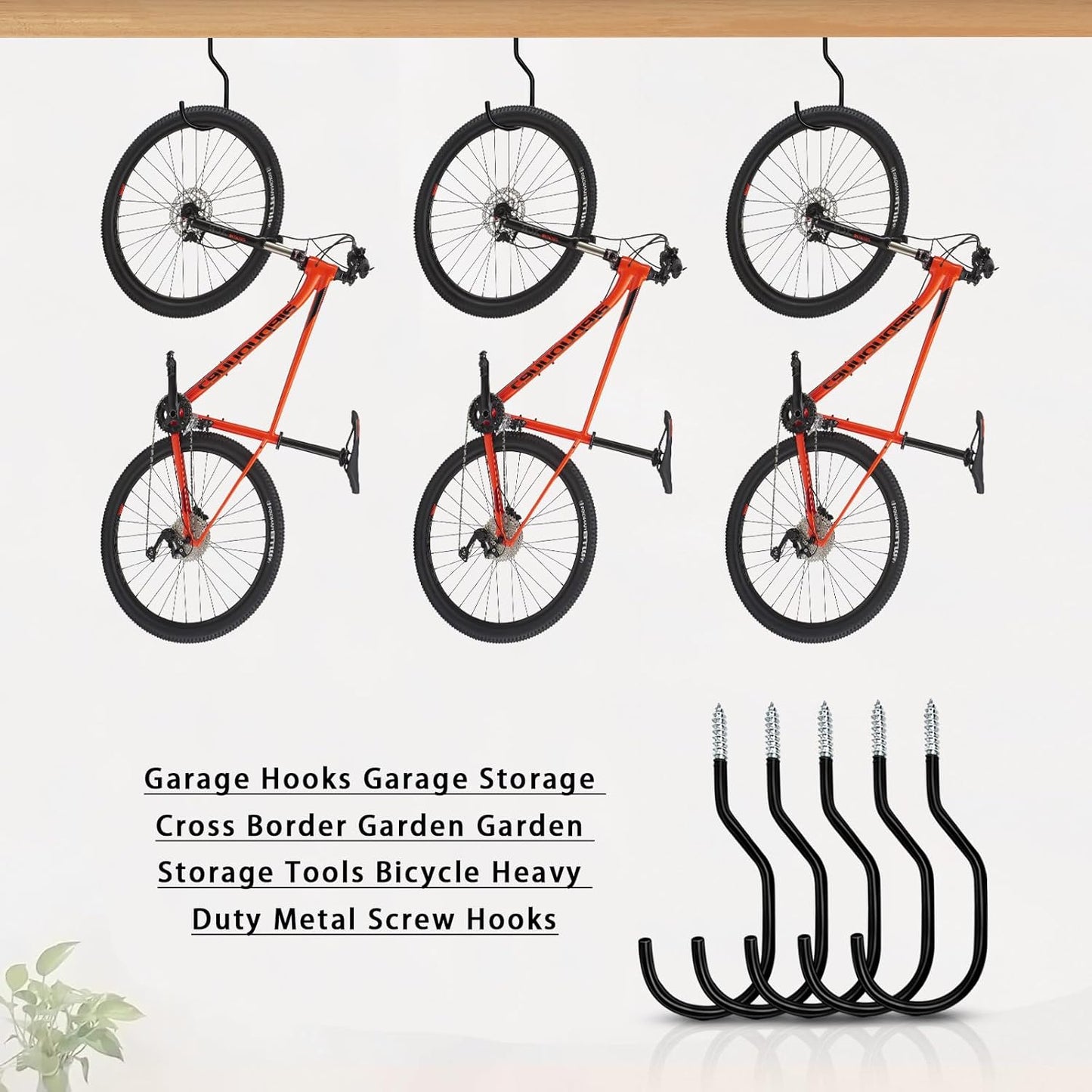 Bike Hooks Heavry Duty 12 Pack,Bicycle Storage Hanger Screw in Ceiling Hooks,Utility Hooks for Wall,Garage,Garden Organization and Storage,Fits Hanging All Bike Types,Bicycle Storage Hooks